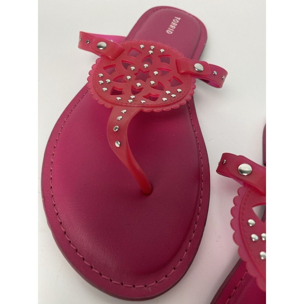 Torrid Pink Medallion Thong Flip Flops 10 WW Extra Wide - Picture 3 of 5